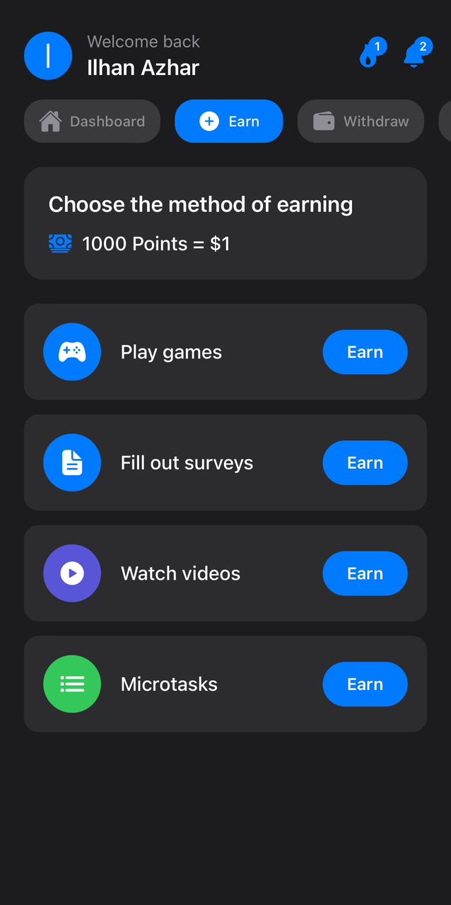 AppCash dashboard on phone